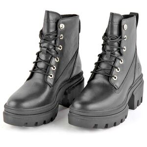 NWOB Size 9.5 Timberland Everleigh 6” Black Leather Lace Up Boots